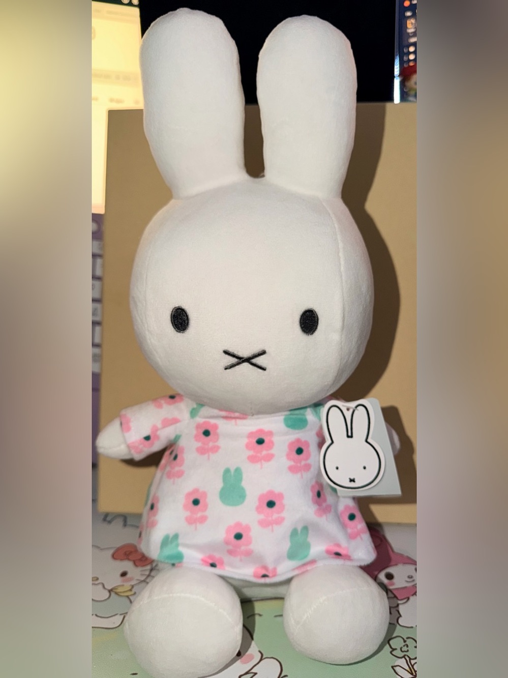 🐰Miffy White Plush Bunny in Pink Floral Dress
